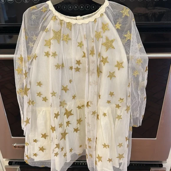 Stella McCartney - White Tulle Dress w/ Gold Stars - Picture 7 of 8